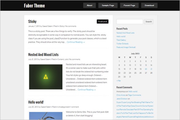 Free Outstanding WordPress Themes - Faber