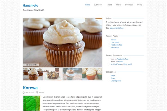 Free Outstanding WordPress Themes - Hanamoto