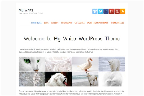 Free Outstanding WordPress Themes - My White