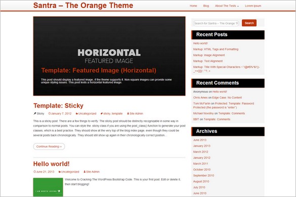 Free Outstanding WordPress Themes - Santra