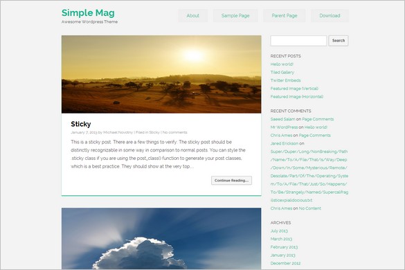 Free Outstanding WordPress Themes - Simple Mag