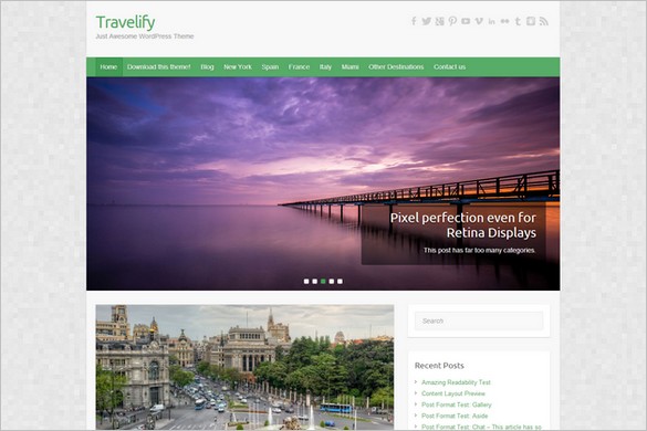 Free Exciting WordPress Themes - Travelify