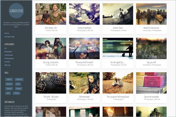 New Free WordPress Themes - Gridster