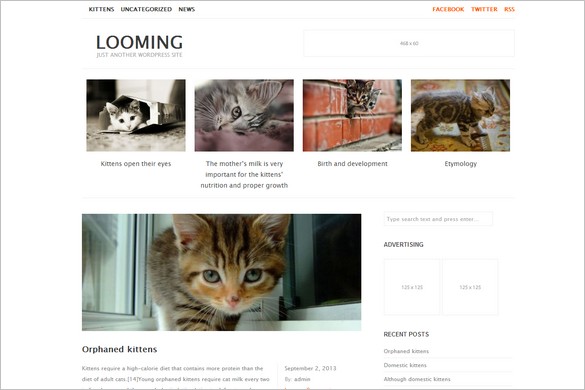 Brand New Free WordPress Themes - Looming