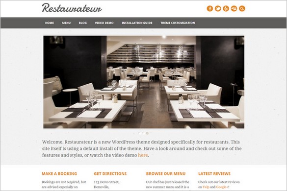 Restaurateur Free Restaurant WordPress Theme