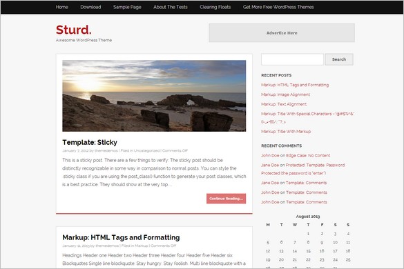 Exceptional and Free WordPress Themes - Sturd