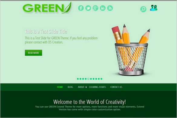 Dazzling Free WordPress Themes - Green Eye