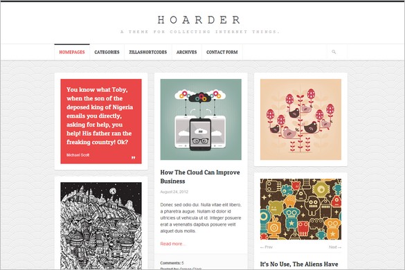 Pinterest Inspired Themes for WordPress - Hoarder