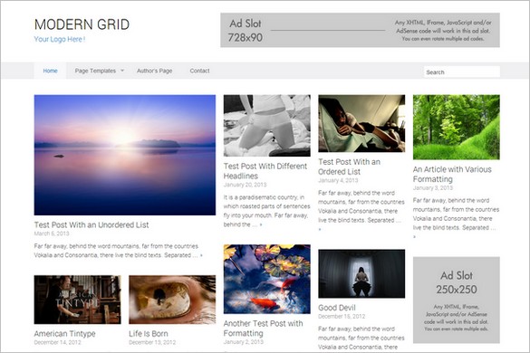 Pinterest Inspired Themes for WordPress - Modern Grid