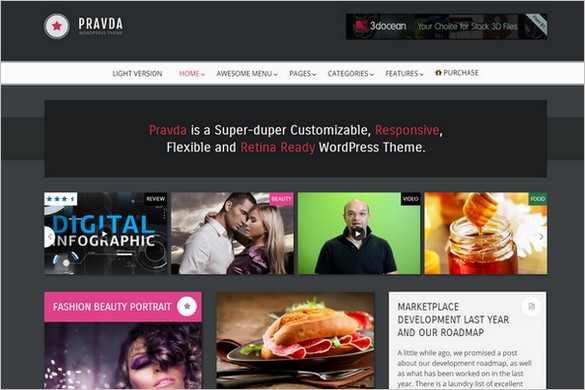 Pinterest Inspired Themes for WordPress - Pravda