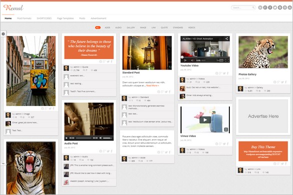 Pinterest Inspired Themes for WordPress - Remal