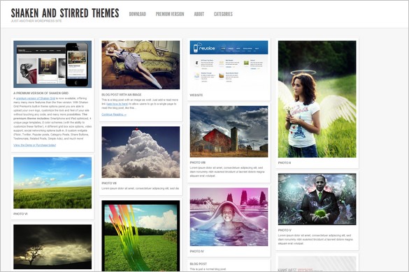 Pinterest Inspired Themes for WordPress - Shaken Grid