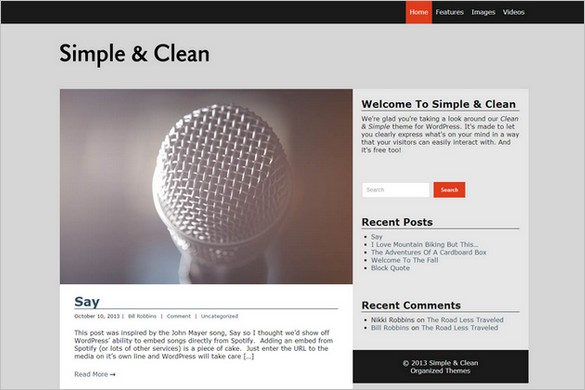 Dazzling Free WordPress Themes - Simple & Clean