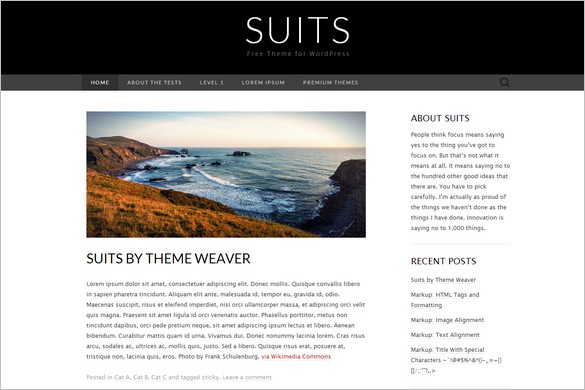 Dazzling Free WordPress Themes - Suits