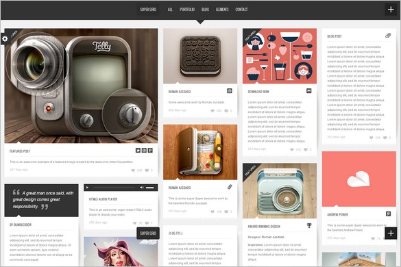 Pinterest Inspired Themes for WordPress - Super Grid