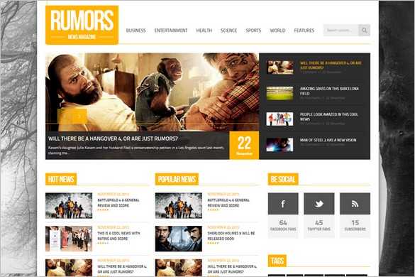 Best News Magazine WordPress Themes - Rumors