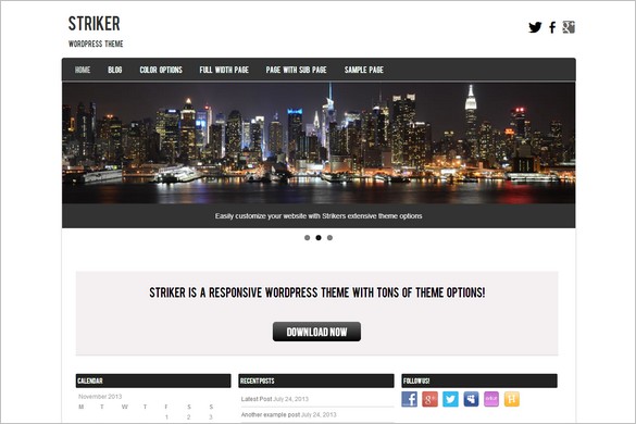 Striker Free WordPress Theme