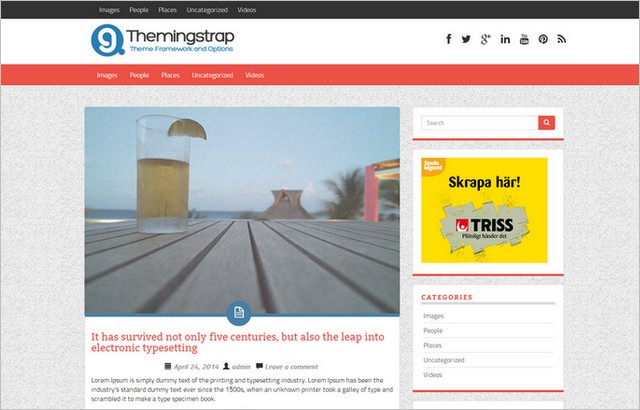 WP ThemingStrap WordPress Theme Free WordPress Themes Based on Bootstrap
