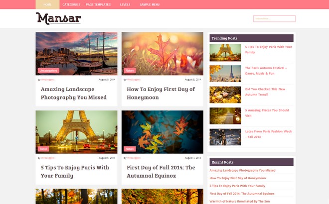 Mansar - A Free Blogging WordPress Theme