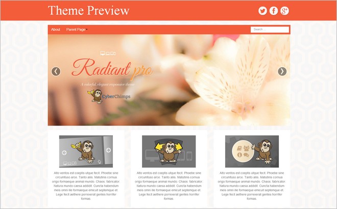 Radiant WordPress Theme Free WordPress Themes Based on Bootstrap