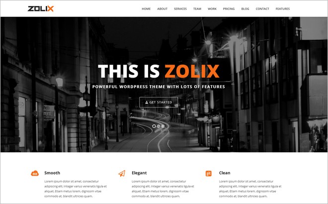 Zolix - Parallax Single-Page WordPress Theme