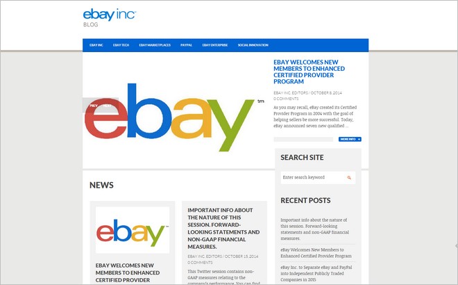 Ebay Inc. Biggest Business Players Who Trust and Use WordPress