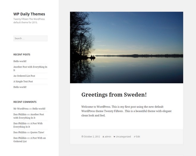 Twenty Fifteen - The New Default Theme in WordPress