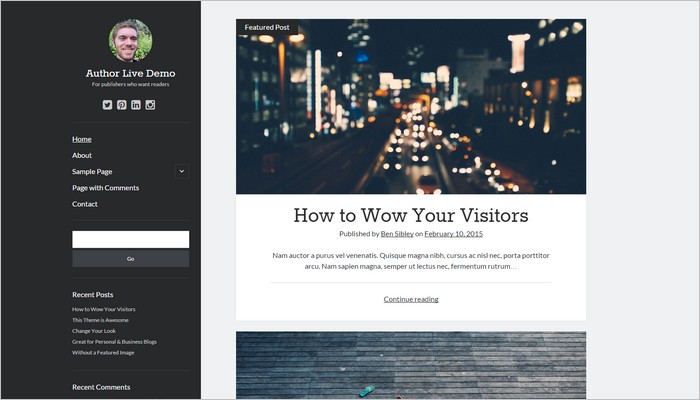 Author WordPress Theme Top 10 New Free WordPress Themes March 2015 Edition