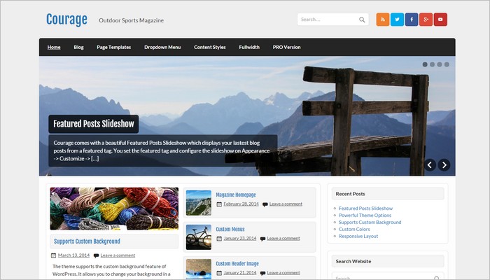 Courage WordPress Theme New Free WordPress Themes March 2015 Edition