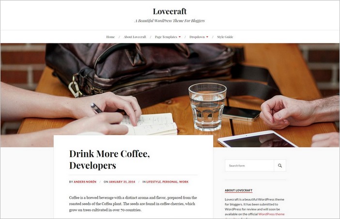 Lovecraft - A Free Blogger WordPress Theme by Anders Noren