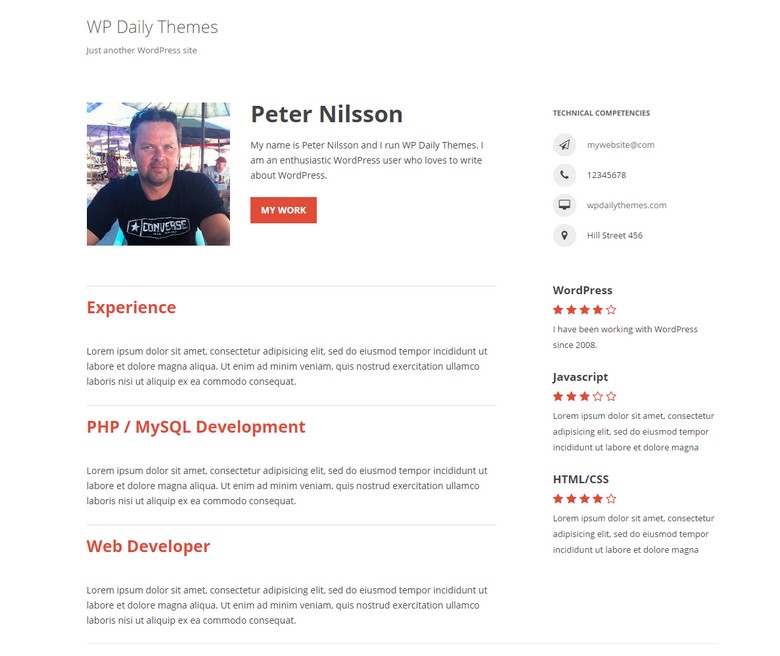 How to Create an Elegant Resume Page in WordPress