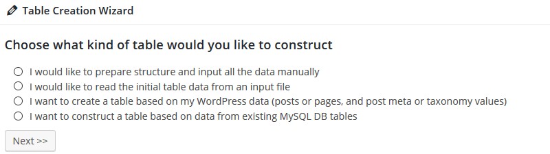 wpDataTables - Table Creation Wizard wpDataTables: A Powerful WordPress Table and Charts Manager Plugin