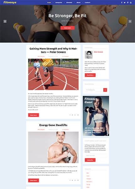 Fitnesys - Fitness Blog GPL WordPress Theme
