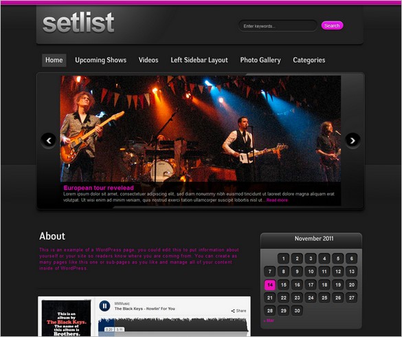 Setlist WordPress Theme 