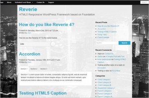 Reverie is a responsive WordPress Framework