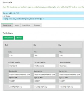 Price Table - A Free HTML & CSS3 WordPress Drag and Drop Price Table Plugin