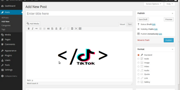 embed tiktok in wordpress