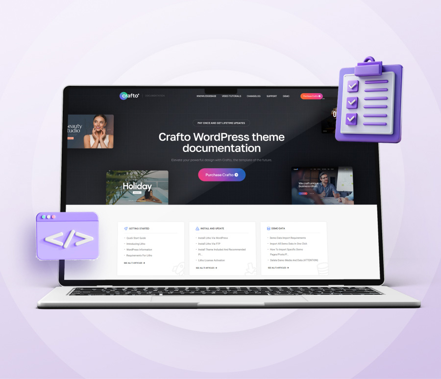 crafto wordpress detailed support documents