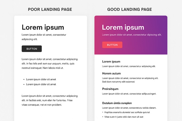 samples for landing page